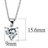 LO3936 - Rhodium Brass Chain Pendant with AAA Grade CZ in Clear - Alamode - Flyclothing LLC