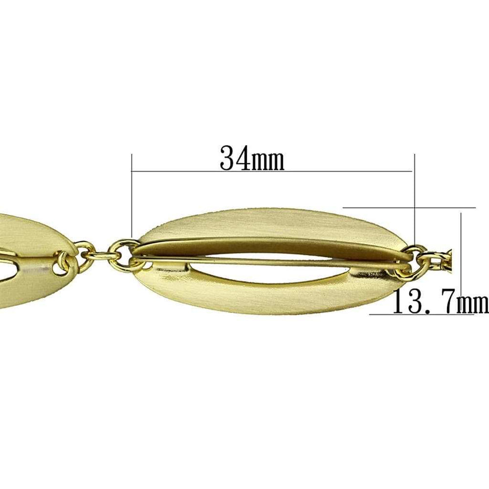 LO3941 - Gold & Brush Brass Bracelet with No Stone - Alamode - Flyclothing LLC