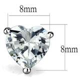 LO3951 - Rhodium Brass Earrings with AAA Grade CZ  in Clear - Alamode
