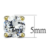 LO3958 - Gold Brass Earrings with AAA Grade CZ in Clear - Alamode - Flyclothing LLC