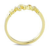 LO3966 - Flash Gold Brass Ring with Top Grade Crystal  in Clear - Alamode