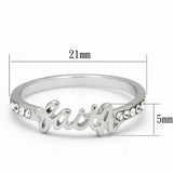 LO3968 - Rhodium Brass Ring with Top Grade Crystal in Clear - Alamode - Flyclothing LLC