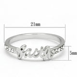 LO3968 - Rhodium Brass Ring with Top Grade Crystal  in Clear - Alamode