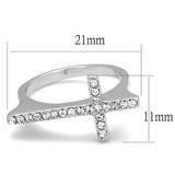 LO3976 - Rhodium Brass Ring with Top Grade Crystal in Clear - Alamode - Flyclothing LLC