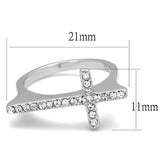 LO3976 - Rhodium Brass Ring with Top Grade Crystal  in Clear - Alamode