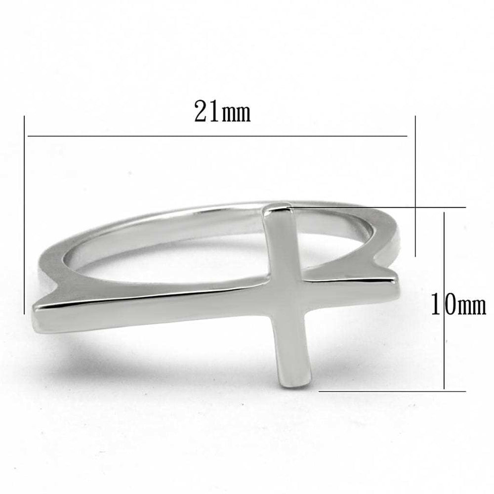 LO3978 - Rhodium Brass Ring with No Stone - Alamode - Flyclothing LLC