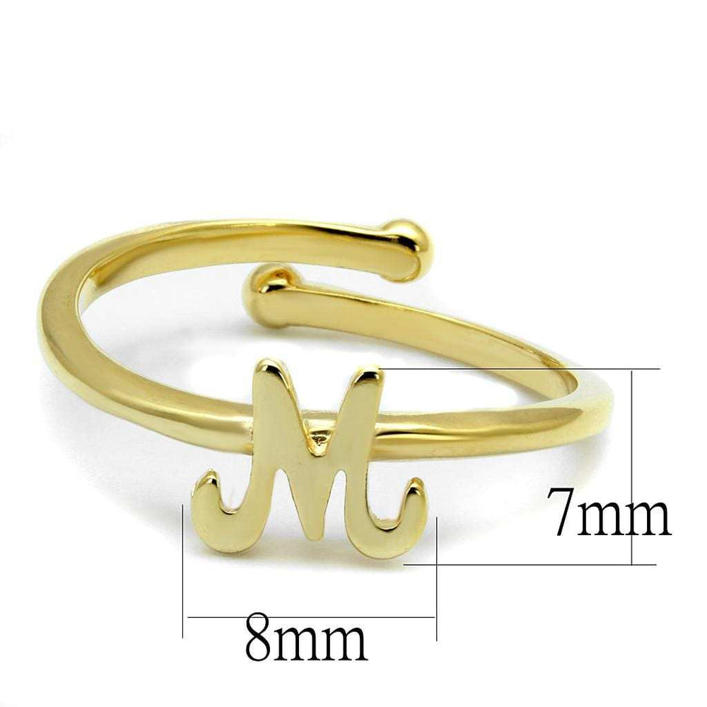 LO3994 - Flash Gold Brass Ring with No Stone - Alamode - Flyclothing LLC