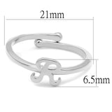 LO3995 - Rhodium Brass Ring with No Stone - Alamode