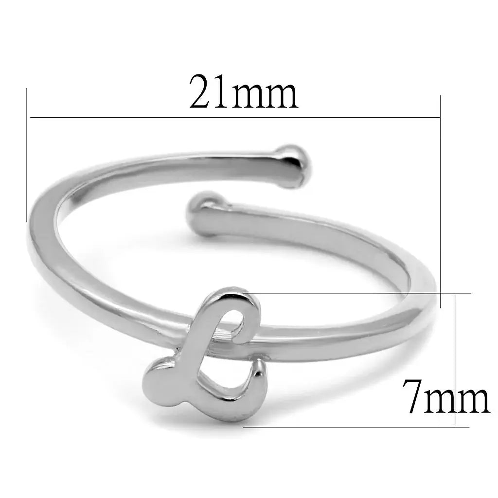 LO3997 - Rhodium Brass Ring with No Stone - Alamode - Flyclothing LLC
