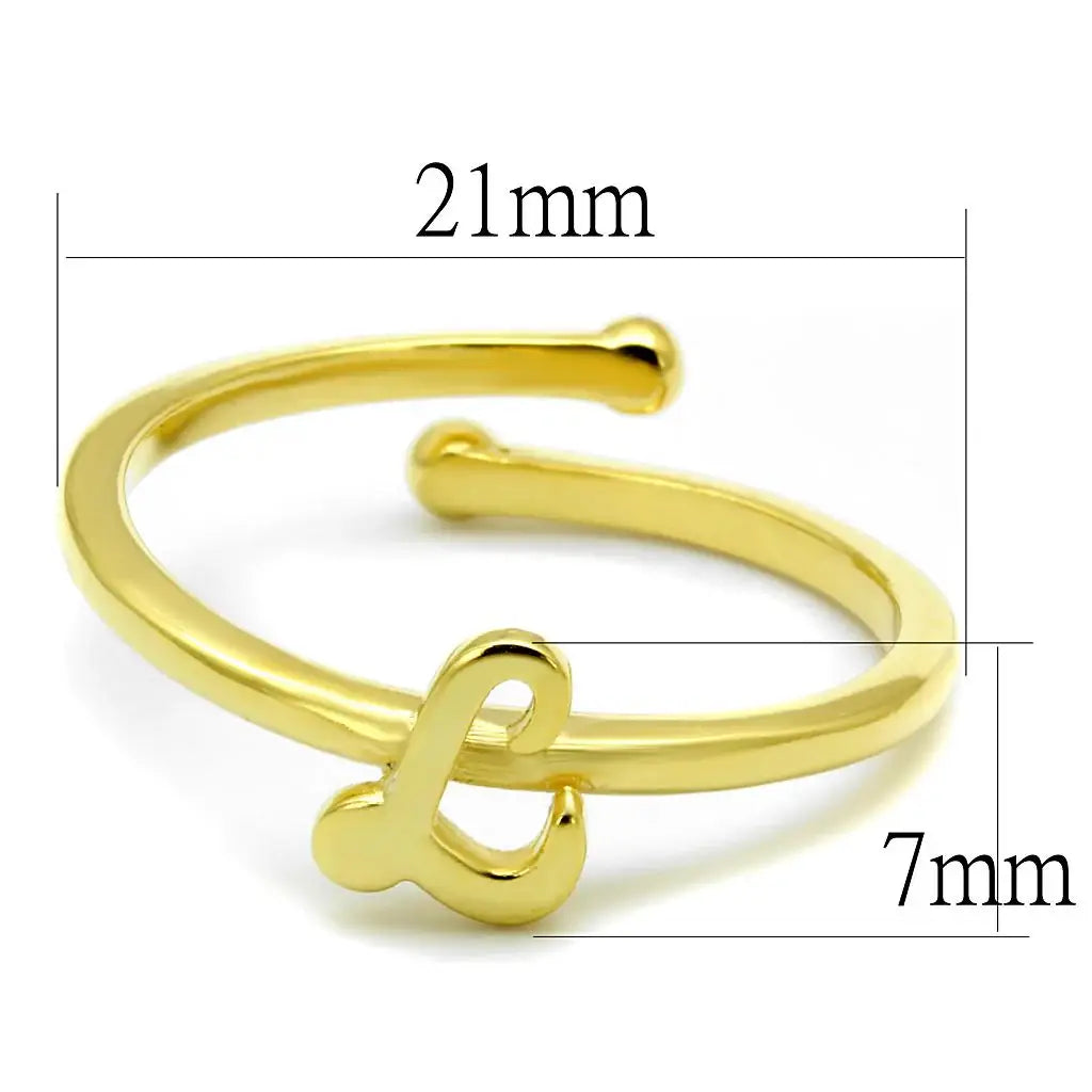 LO3998 - Flash Gold Brass Ring with No Stone - Alamode - Flyclothing LLC
