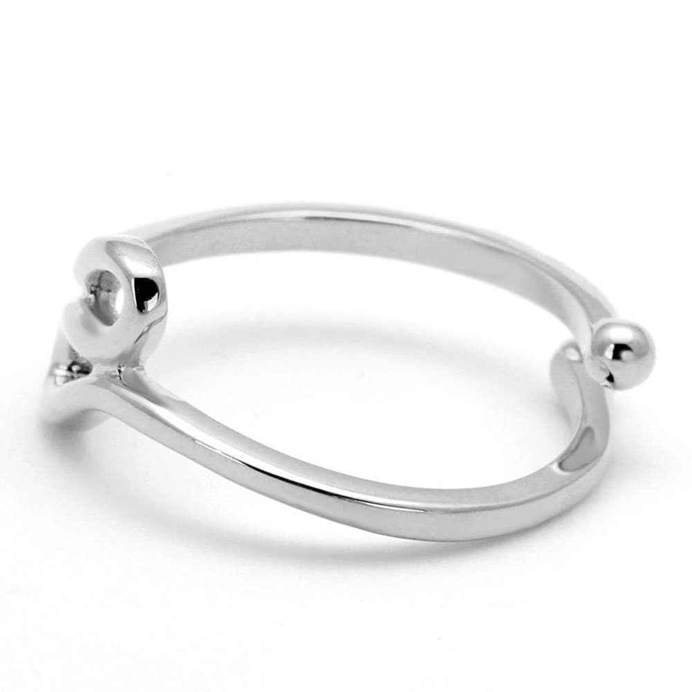 LO3999 - Rhodium Brass Ring with No Stone - Alamode - Flyclothing LLC