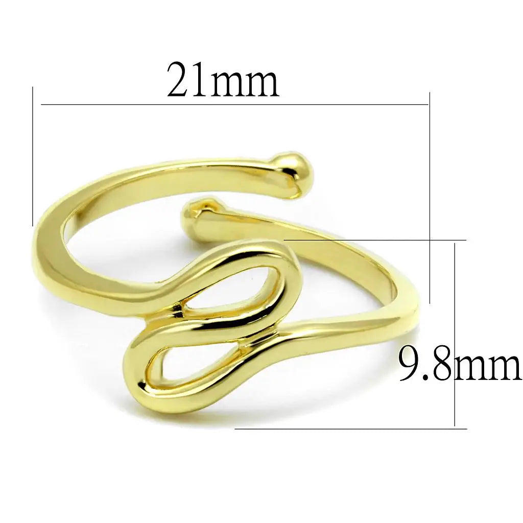 LO4000 - Flash Gold Brass Ring with No Stone - Alamode - Flyclothing LLC