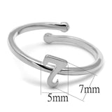 LO4003 - Rhodium Brass Ring with No Stone - Alamode