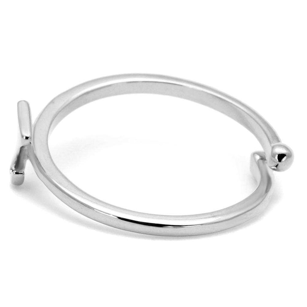 LO4003 - Rhodium Brass Ring with No Stone - Alamode - Flyclothing LLC