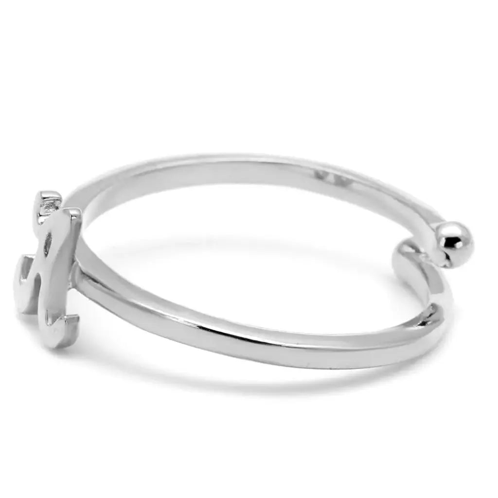 LO4005 - Rhodium Brass Ring with No Stone - Alamode - Flyclothing LLC