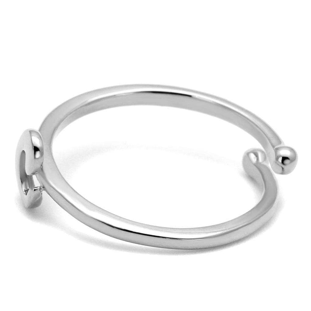 LO4007 - Rhodium Brass Ring with No Stone - Alamode - Flyclothing LLC