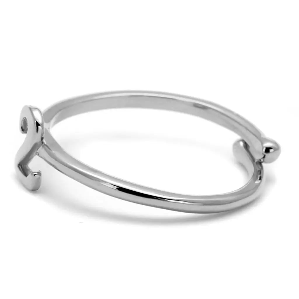 LO4009 - Rhodium Brass Ring with No Stone - Alamode - Flyclothing LLC