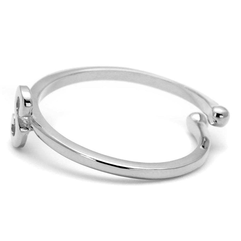 LO4013 - Rhodium Brass Ring with No Stone - Alamode - Flyclothing LLC