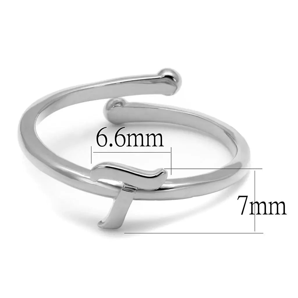 LO4017 - Rhodium Brass Ring with No Stone - Alamode - Flyclothing LLC
