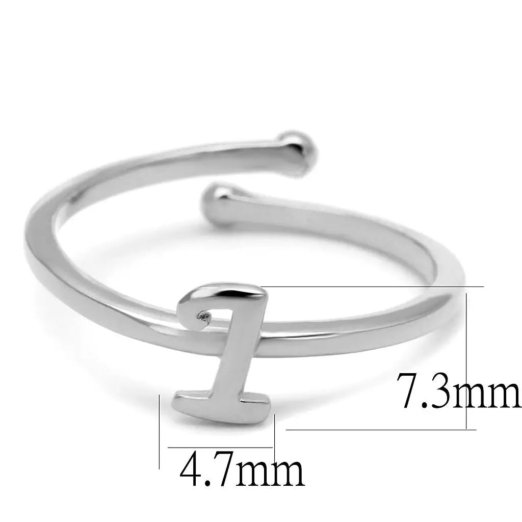 LO4019 - Rhodium Brass Ring with No Stone - Alamode - Flyclothing LLC