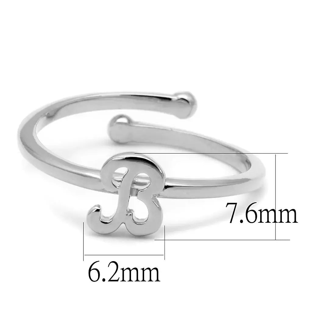 LO4025 - Rhodium Brass Ring with No Stone - Alamode - Flyclothing LLC
