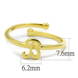LO4026 - Flash Gold Brass Ring with No Stone - Alamode - Flyclothing LLC