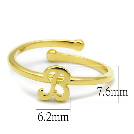 LO4026 - Flash Gold Brass Ring with No Stone