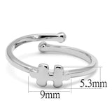 LO4027 - Rhodium Brass Ring with No Stone - Alamode - Flyclothing LLC