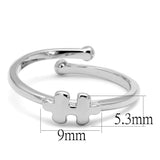 LO4027 - Rhodium Brass Ring with No Stone