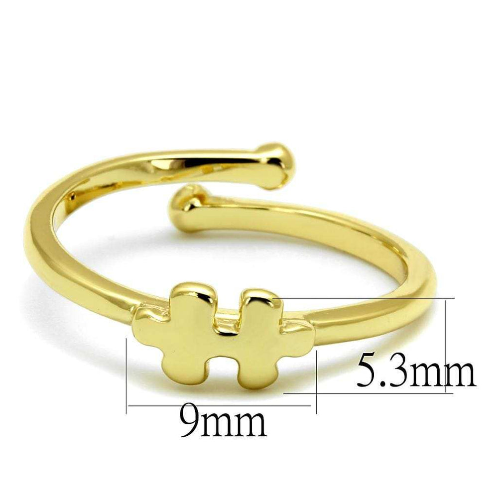 LO4028 - Flash Gold Brass Ring with No Stone - Alamode - Flyclothing LLC