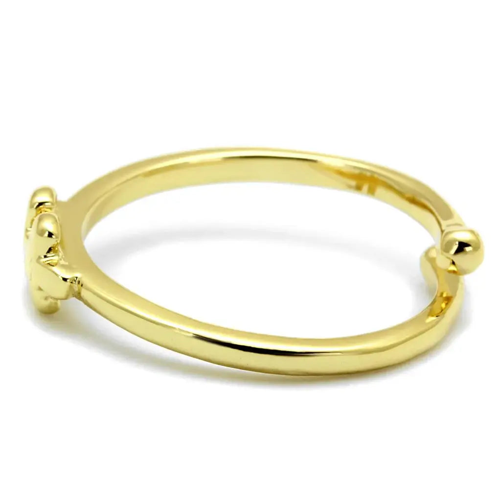 LO4028 - Flash Gold Brass Ring with No Stone - Alamode - Flyclothing LLC