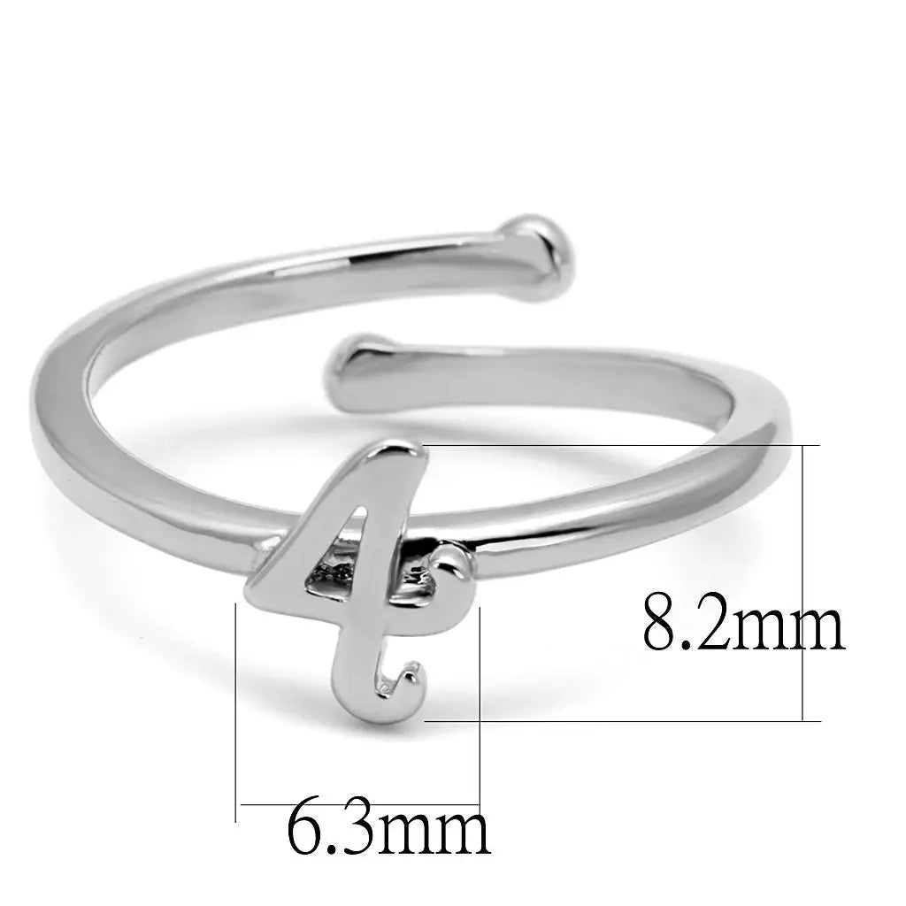 LO4031 - Rhodium Brass Ring with No Stone - Alamode - Flyclothing LLC