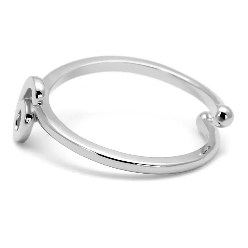LO4033 - Rhodium Brass Ring with No Stone - Alamode - Flyclothing LLC