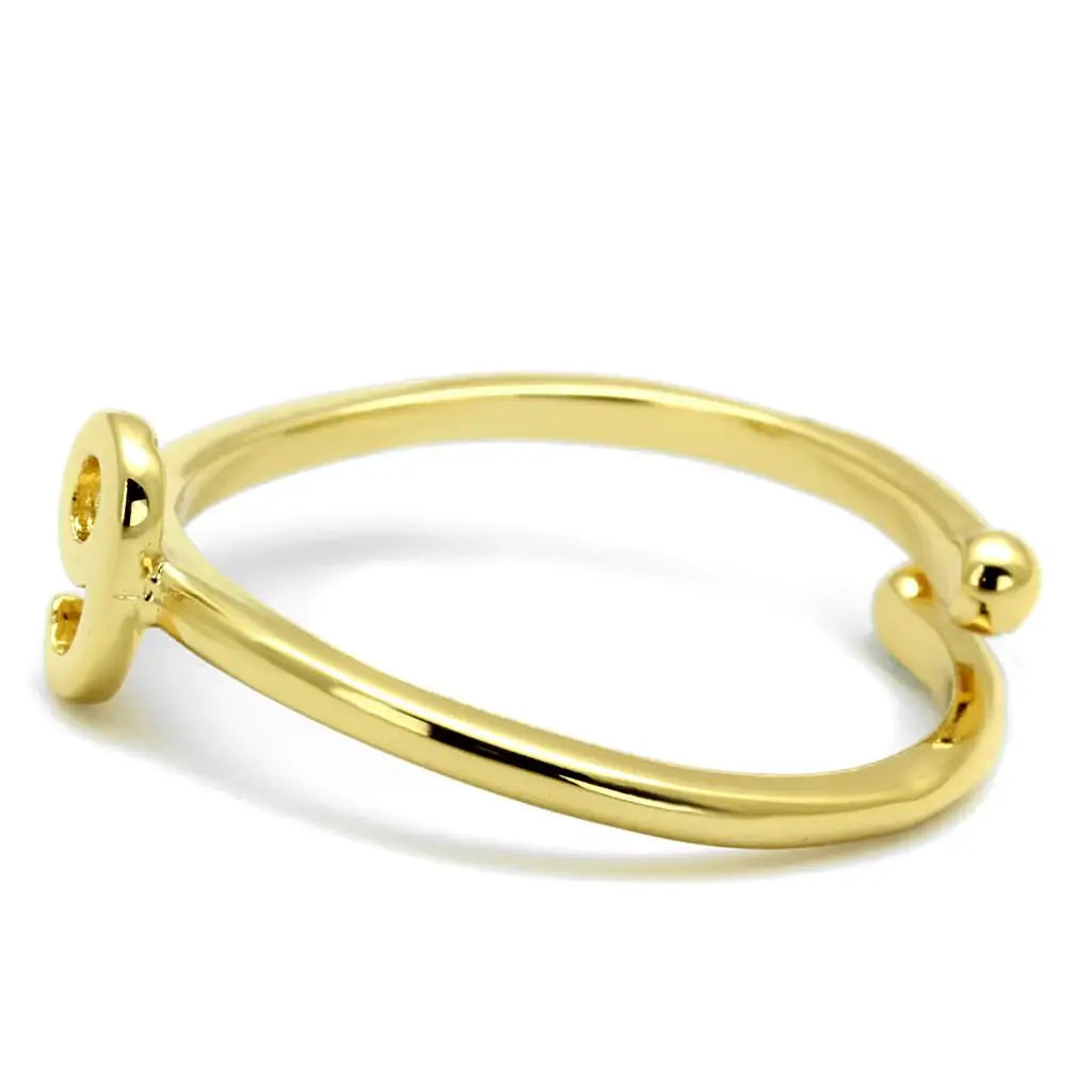 LO4038 - Flash Gold Brass Ring with No Stone - Alamode - Flyclothing LLC