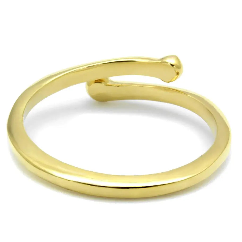 LO4040 - Flash Gold Brass Ring with No Stone - Alamode - Flyclothing LLC