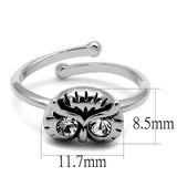 LO4049 - Rhodium Brass Ring with Top Grade Crystal in Clear - Alamode - Flyclothing LLC