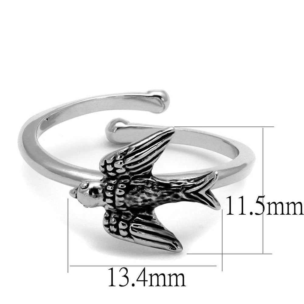 LO4053 - Rhodium Brass Ring with No Stone - Alamode - Flyclothing LLC