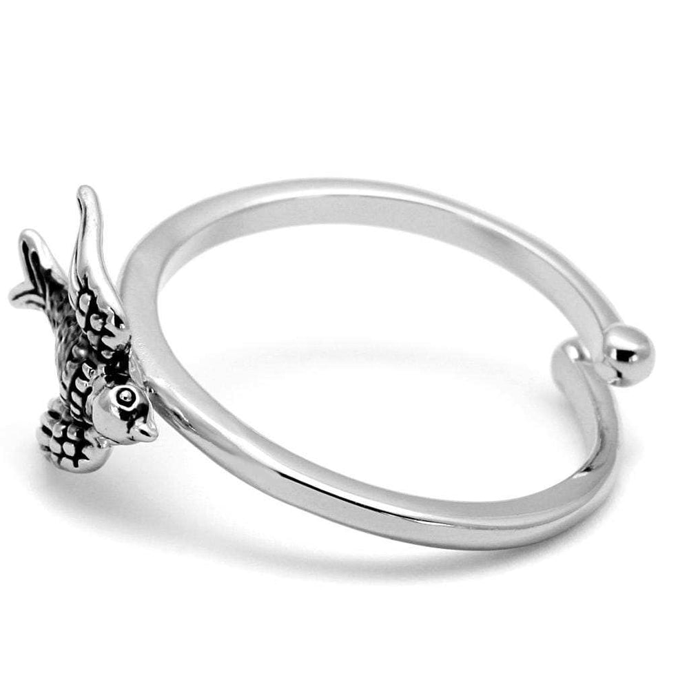 LO4053 - Rhodium Brass Ring with No Stone - Alamode - Flyclothing LLC