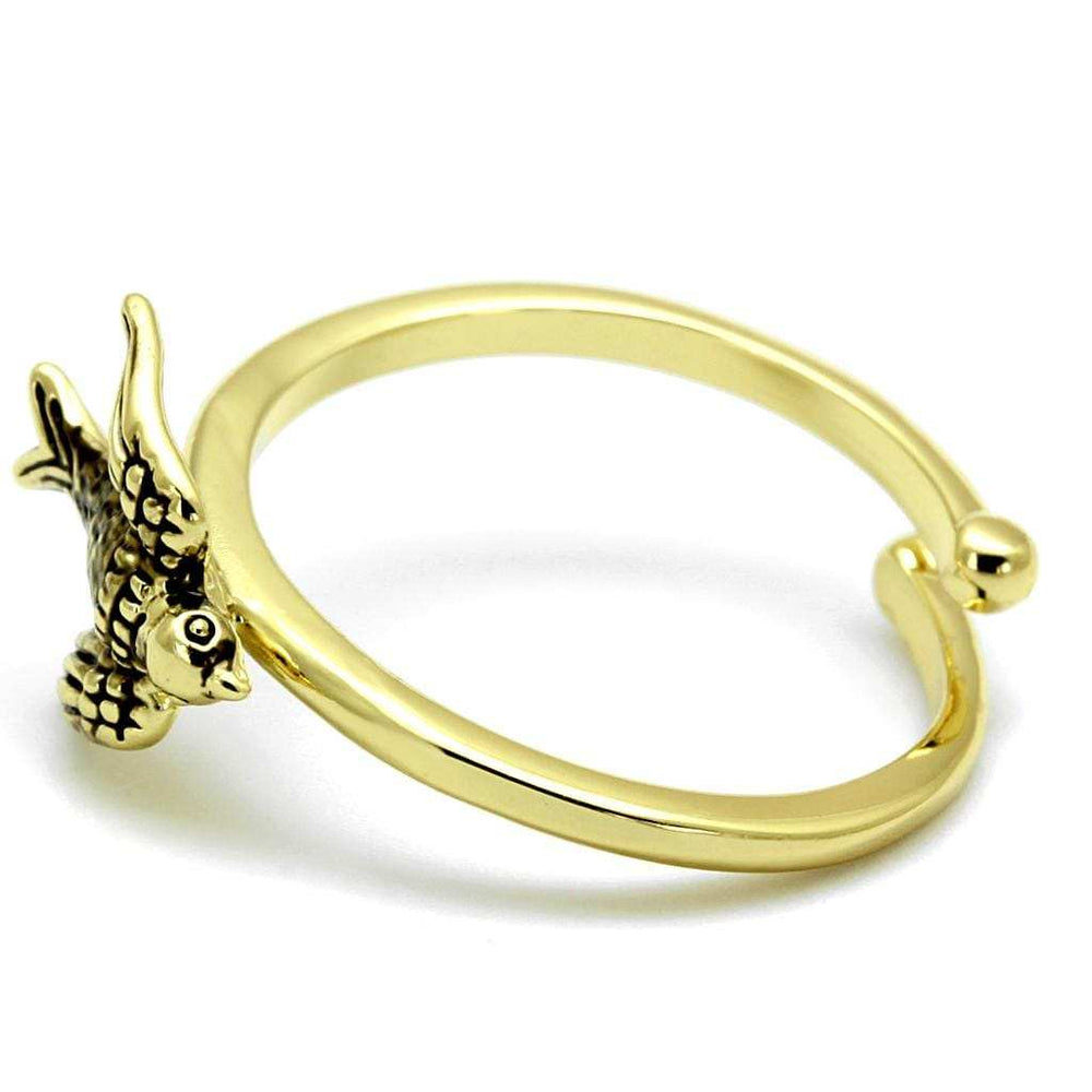LO4054 - Flash Gold Brass Ring with No Stone - Alamode - Flyclothing LLC