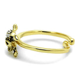 LO4056 - Flash Gold Brass Ring with Top Grade Crystal in Clear - Alamode - Flyclothing LLC