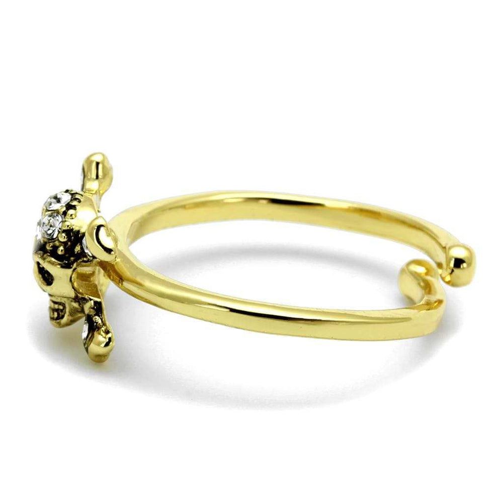 LO4056 - Flash Gold Brass Ring with Top Grade Crystal in Clear - Alamode - Flyclothing LLC