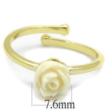 LO4057 - Flash Gold Brass Ring with Synthetic Synthetic Stone in Citrine Yellow - Alamode - Flyclothing LLC