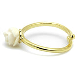 LO4057 - Flash Gold Brass Ring with Synthetic Synthetic Stone in Citrine Yellow - Alamode