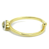 LO4062 - Flash Gold Brass Ring with Precious Stone Conch in Multi Color - Alamode - Flyclothing LLC