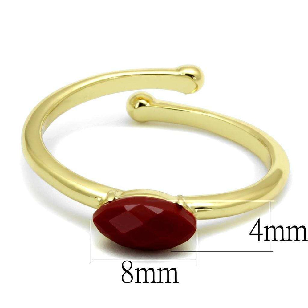 LO4063 - Flash Gold Brass Ring with Synthetic Synthetic Stone in Siam - Alamode - Flyclothing LLC