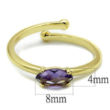 LO4068 - Flash Gold Brass Ring with AAA Grade CZ  in Amethyst - Alamode