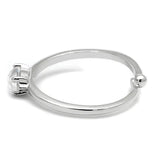LO4070 - Rhodium Brass Ring with AAA Grade CZ in Clear - Alamode - Flyclothing LLC