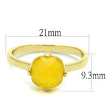 LO4074 - Flash Gold Brass Ring with Synthetic Cat Eye in Topaz - Alamode - Flyclothing LLC