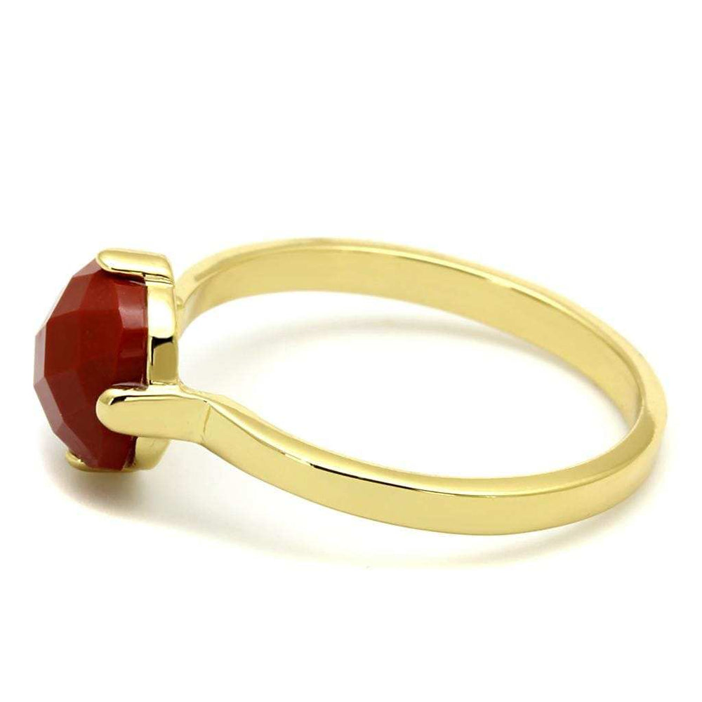 LO4077 - Flash Gold Brass Ring with Synthetic Synthetic Stone in Siam - Alamode - Flyclothing LLC