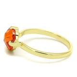 LO4079 - Flash Gold Brass Ring with AAA Grade CZ in Orange - Alamode - Flyclothing LLC